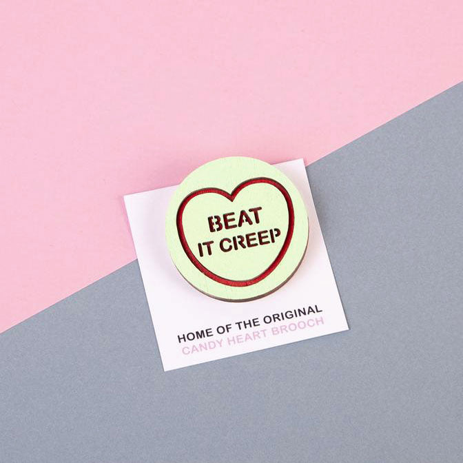 Candy & Kitsch candy heart brooch sits in a kitsch interior design in the variation ’beat it creep/ inspired by Crybaby
