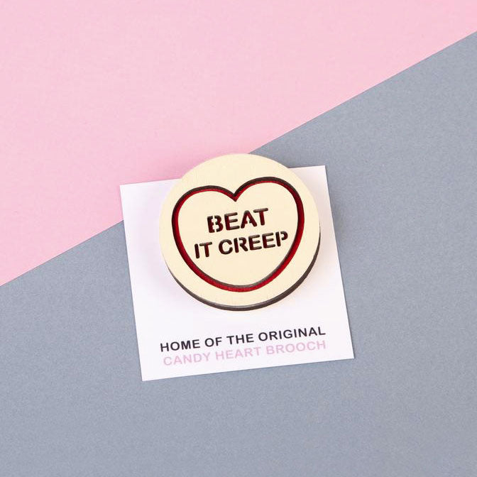 Candy & Kitsch candy heart brooch sits in a kitsch interior design in the variation ’beat it creep/ inspired by Crybaby