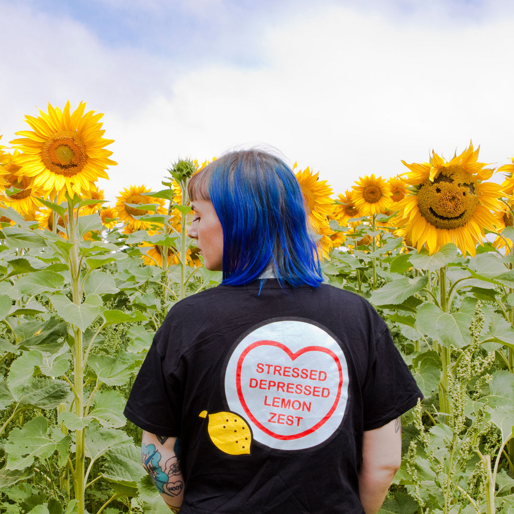 Candy & Kitsch 'stressed depressed lemon zest' tshirt