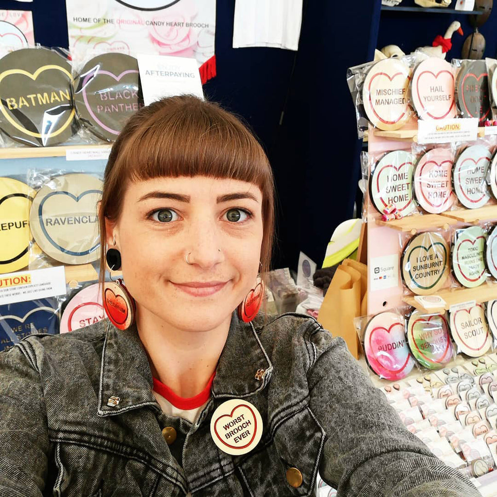 candy and kitsch australian designer cute aesthetic sits wth her products